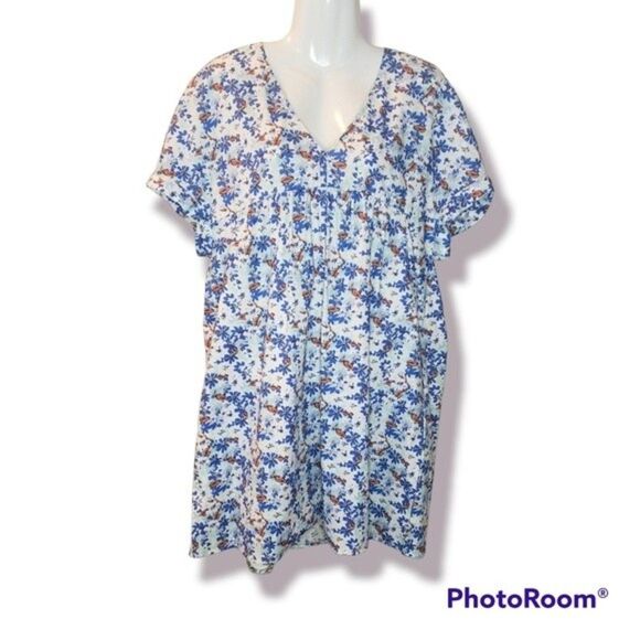 NWT Q2 Dress Blue Floral Tiered sz medium - Picture 1 of 5